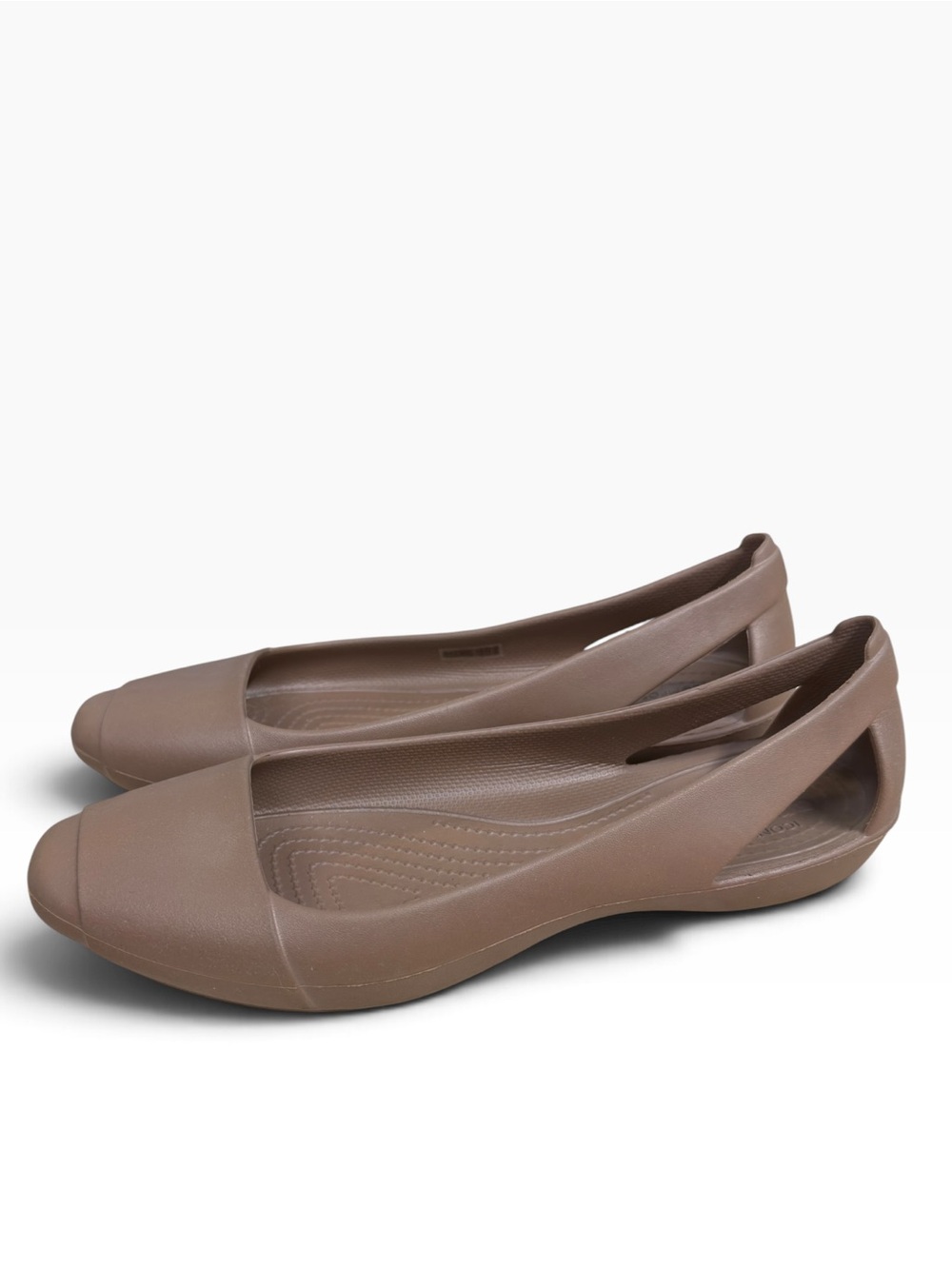 Crocs Sienna Flats Size 9 Brown Slip On Ballet Shoes Comfort Work Casual